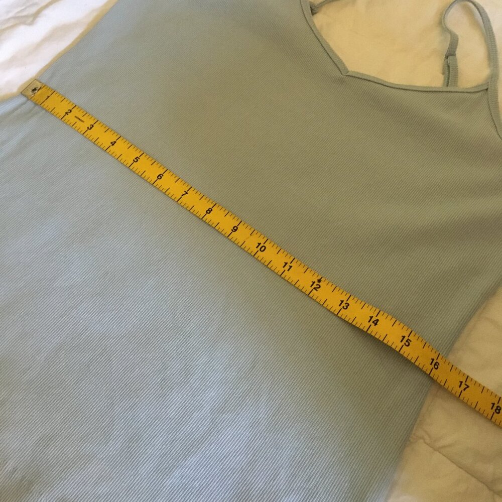 Ricki's Ice Blue Ribbed V-Neck Cotton Camisole Adjustable Straps - Picture 12 of 14